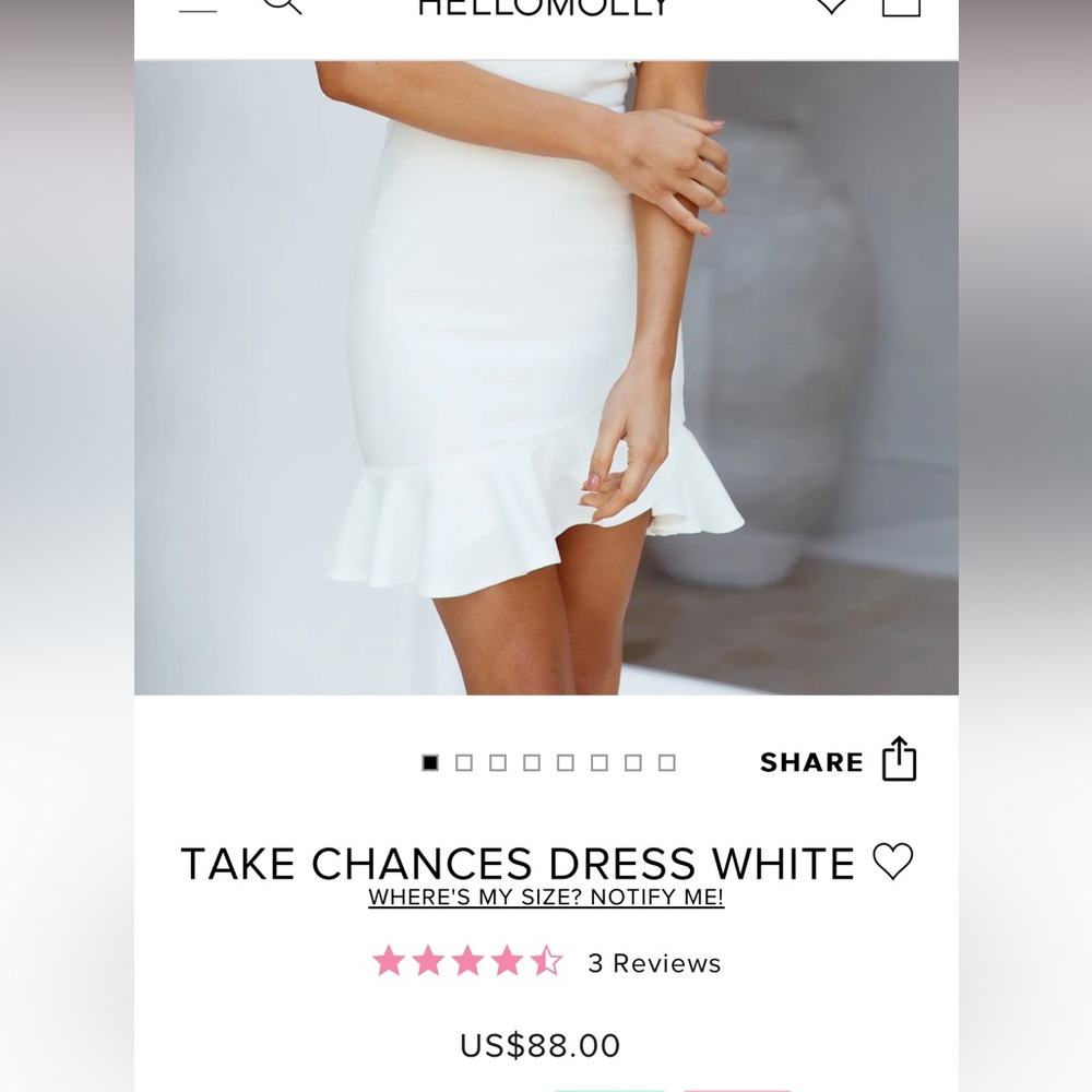 Hello Molly Take Chances Dress- White